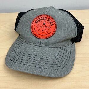 Rugged Seas Maine Mesh Snapback Trucker Fisherman Hat Gray & Black